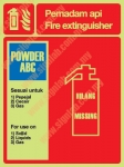 Photoluminescent Fire Extinguisher Missing signs F031L